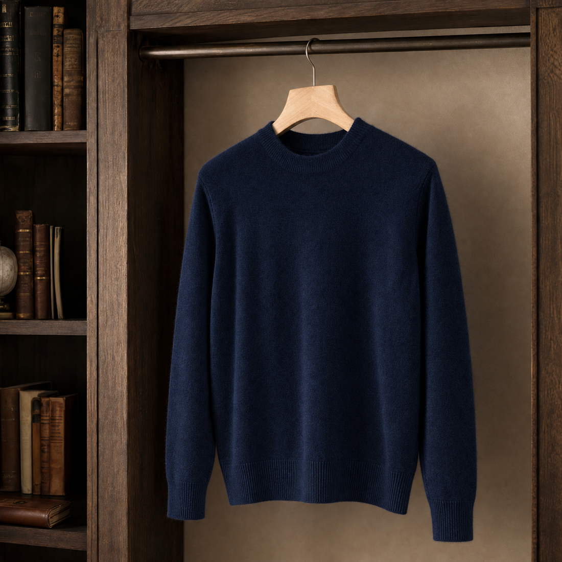 Logan Crew Neck Sweater - Navy Blue