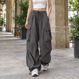 Charlotte-Belle Relaxed Cargo Pants - Gray