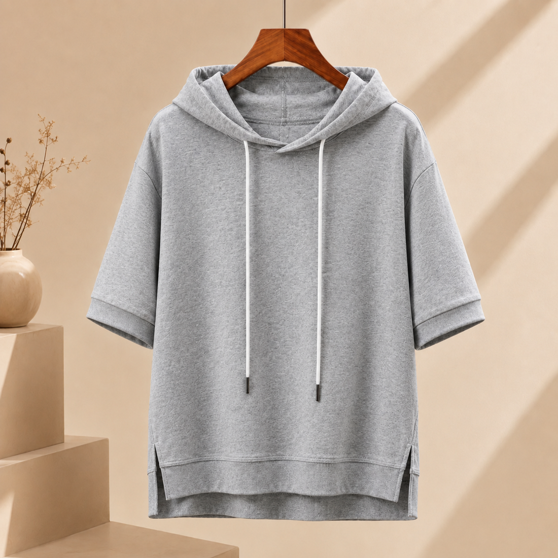 Laurent Short Sleeve Hoodie - Gray