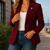 Anais Tailored Blazer - Wine Red