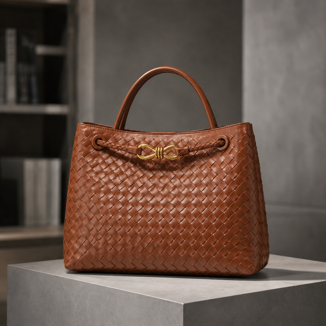 Piras Woven Handbag - Brown