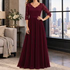 Three-quarter Burgundy