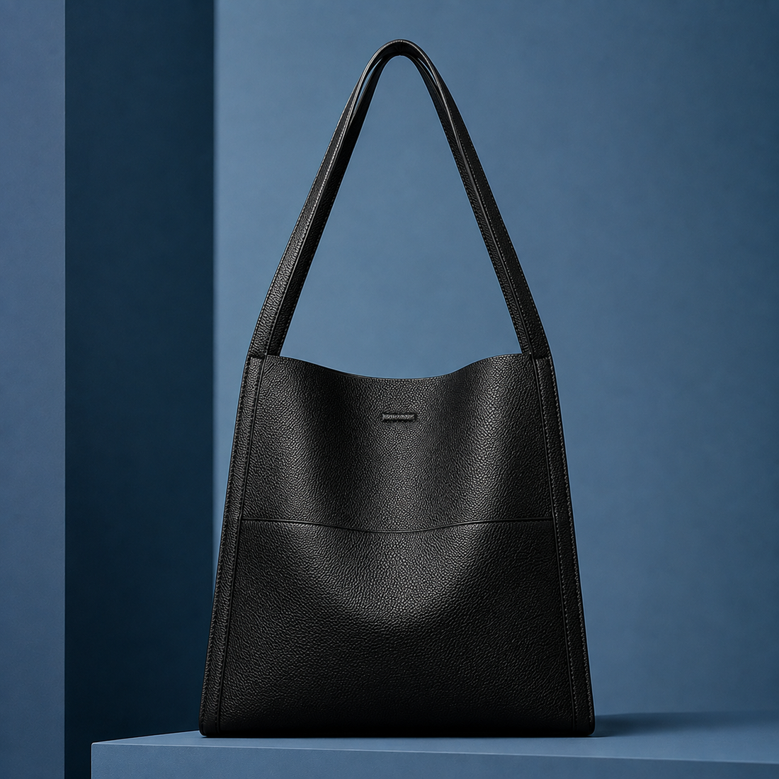 Conti Pebbled Shoulder Bag - Black