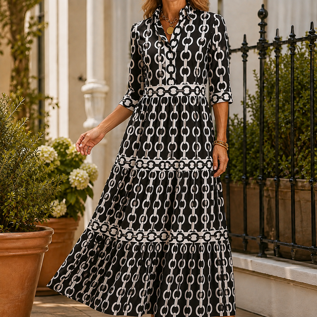 Carmen Tiered Maxi Dress - Black