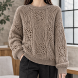 Verity-Jade Textured Sweater - Camel