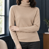 Chloe Wool Turtleneck Sweater - Camel