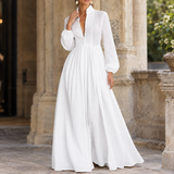 Constance Gathered Maxi Dress - White