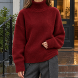 Cleo-Marie Wool Turtleneck - Red