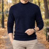 Lennox-Jude Mock Neck Sweater - Navy Blue