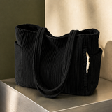 Taormina Ribbed Tote - Black