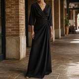 Valentina-Louise Wrap Maxi Dress - Black