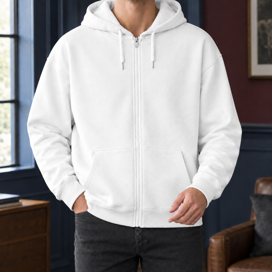 Lancelot Zip Hoodie - White