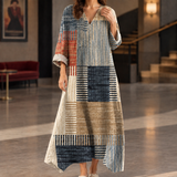 Carlotta Printed Maxi Dress - Neutral Patchwork