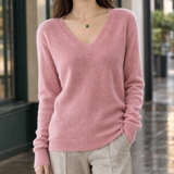 Leocadia-Marie V-Neck Sweater - Pink