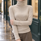 Cassidy-Faye Ruffle Turtleneck Top - Khaki