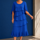 Faye Ruffle Dress - Blue
