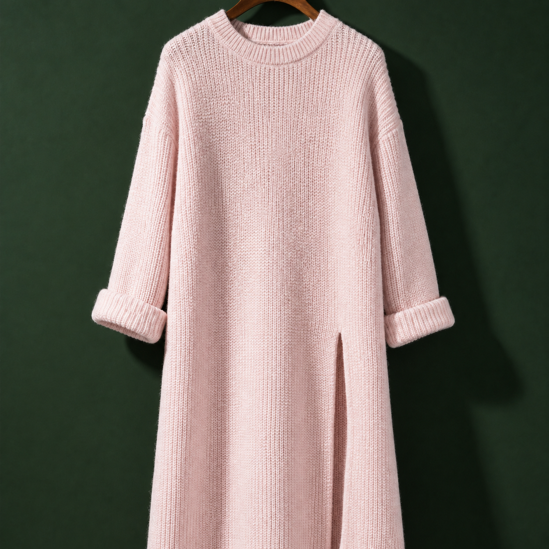 Naomi Side Slit Sweater - Pink