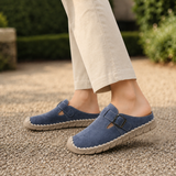 Ardenti Buckle Mules - Sea Blue