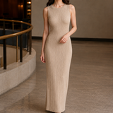 Nadine Ribbed Maxi Dress - Khaki