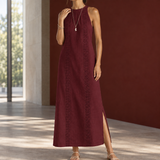 Morgan Lace Panel Dress - Wine Red