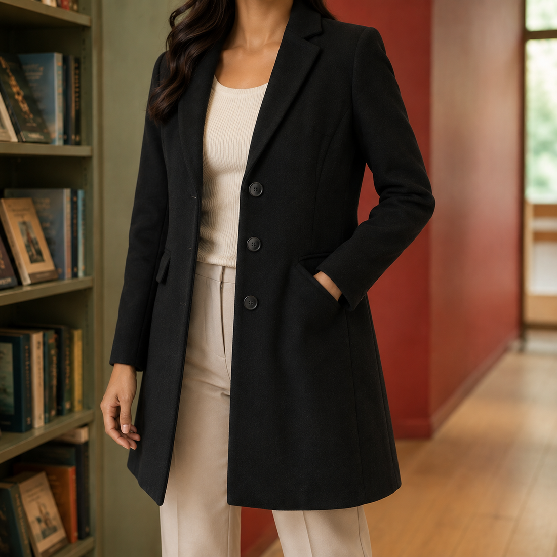 Valencia Tailored Coat - Black