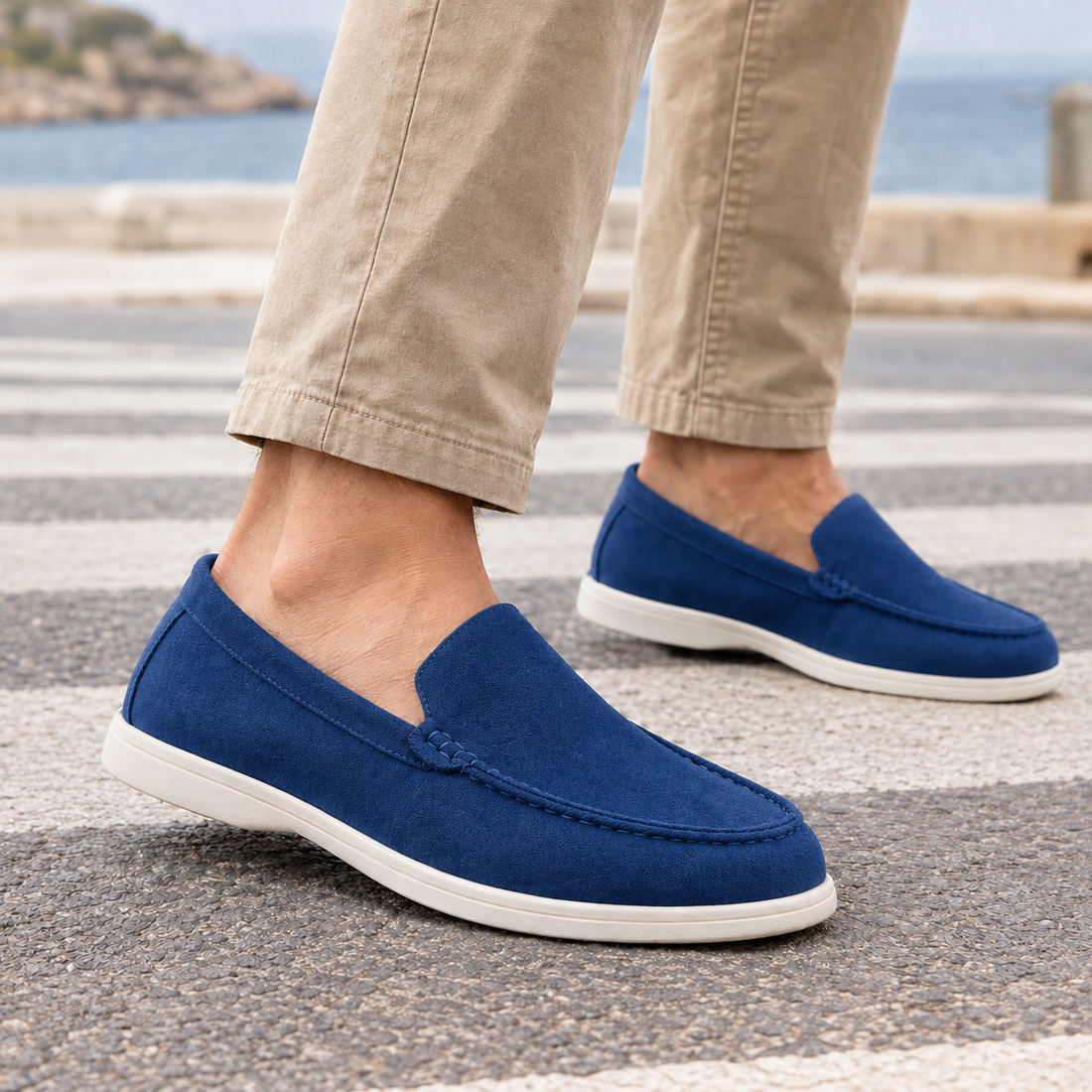 Orvieto Suede Loafers - Navy Blue