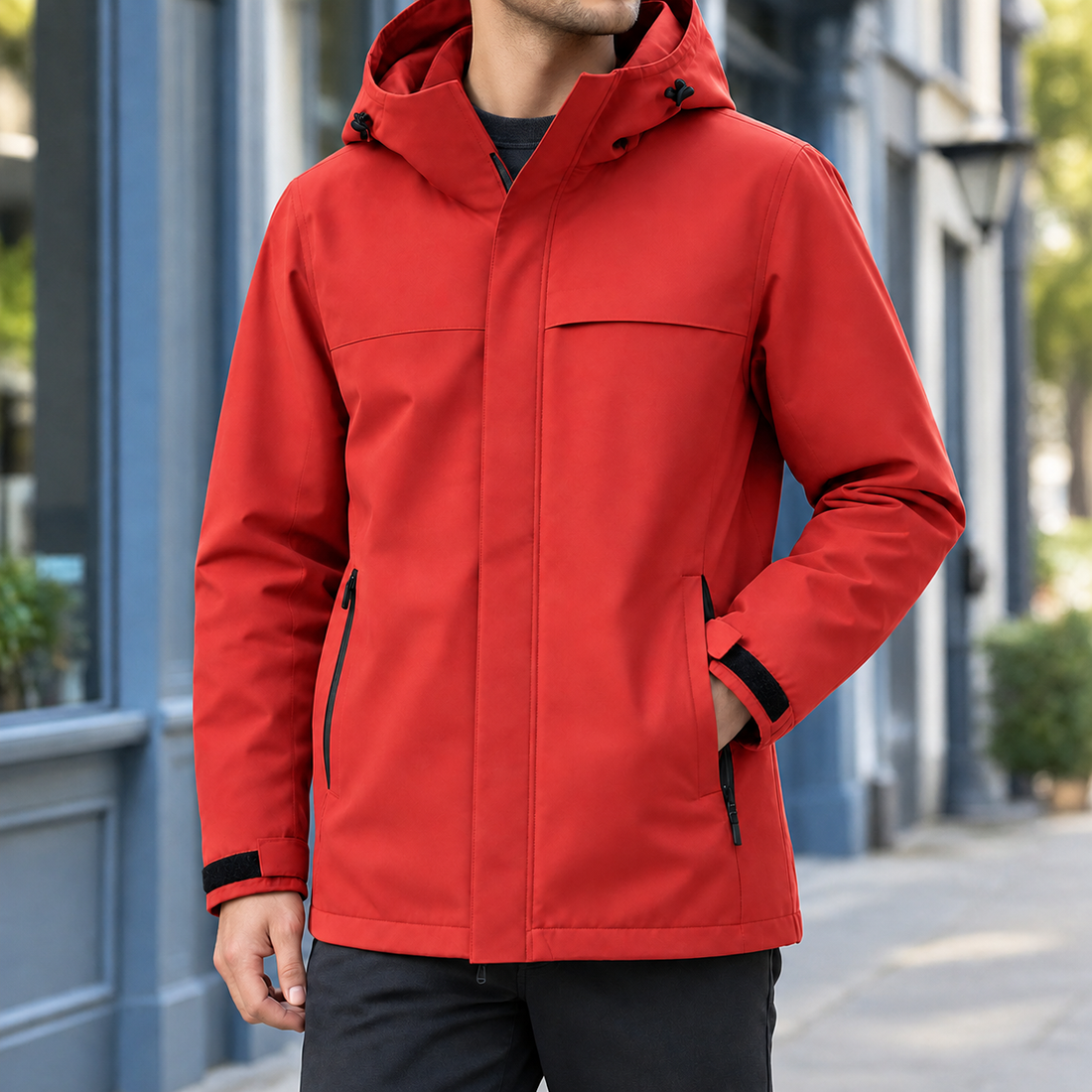 Casimir Hooded Jacket - Vermilion Red