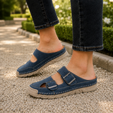 Vicenza Buckle Mules - Blue