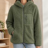 Alastair Hooded Fleece Jacket - Olive