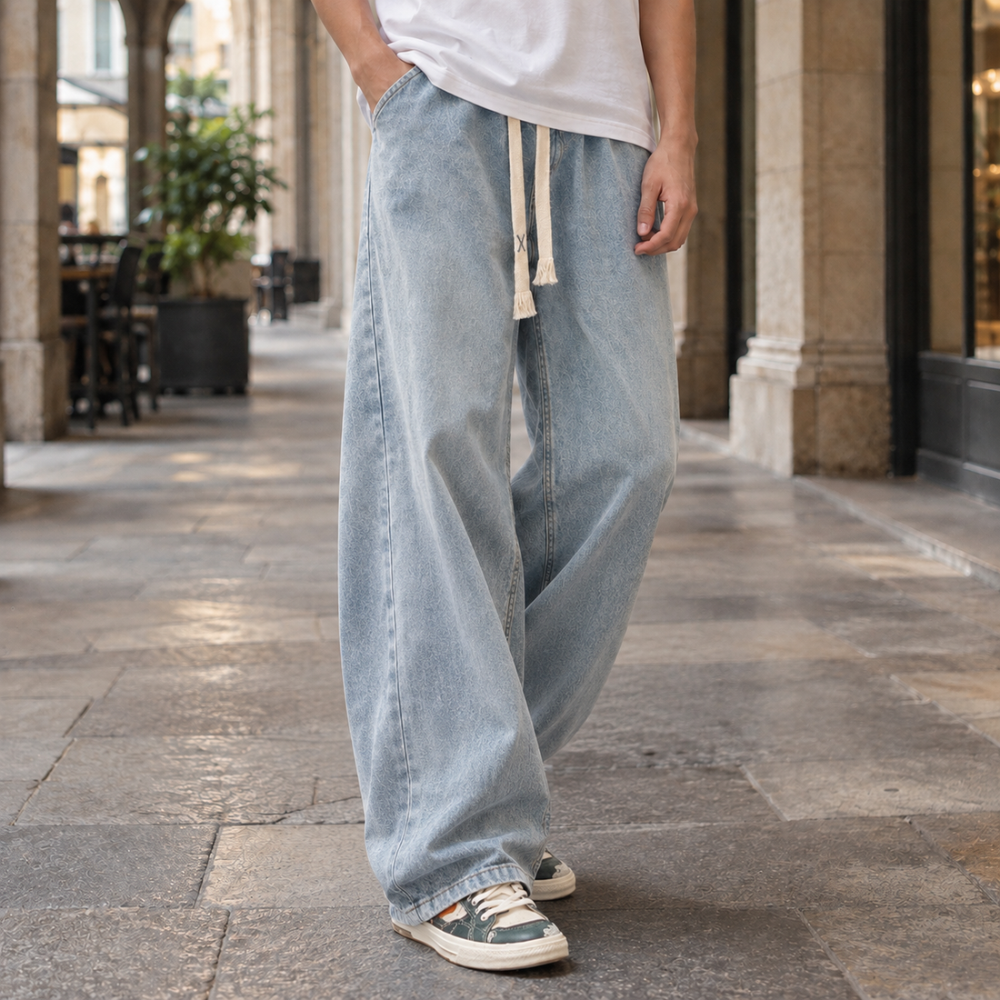 Lennox Wide Leg Jeans - Denim Light Blue