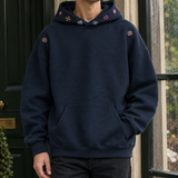 Stephen Embroidered Hoodie - Navy Blue