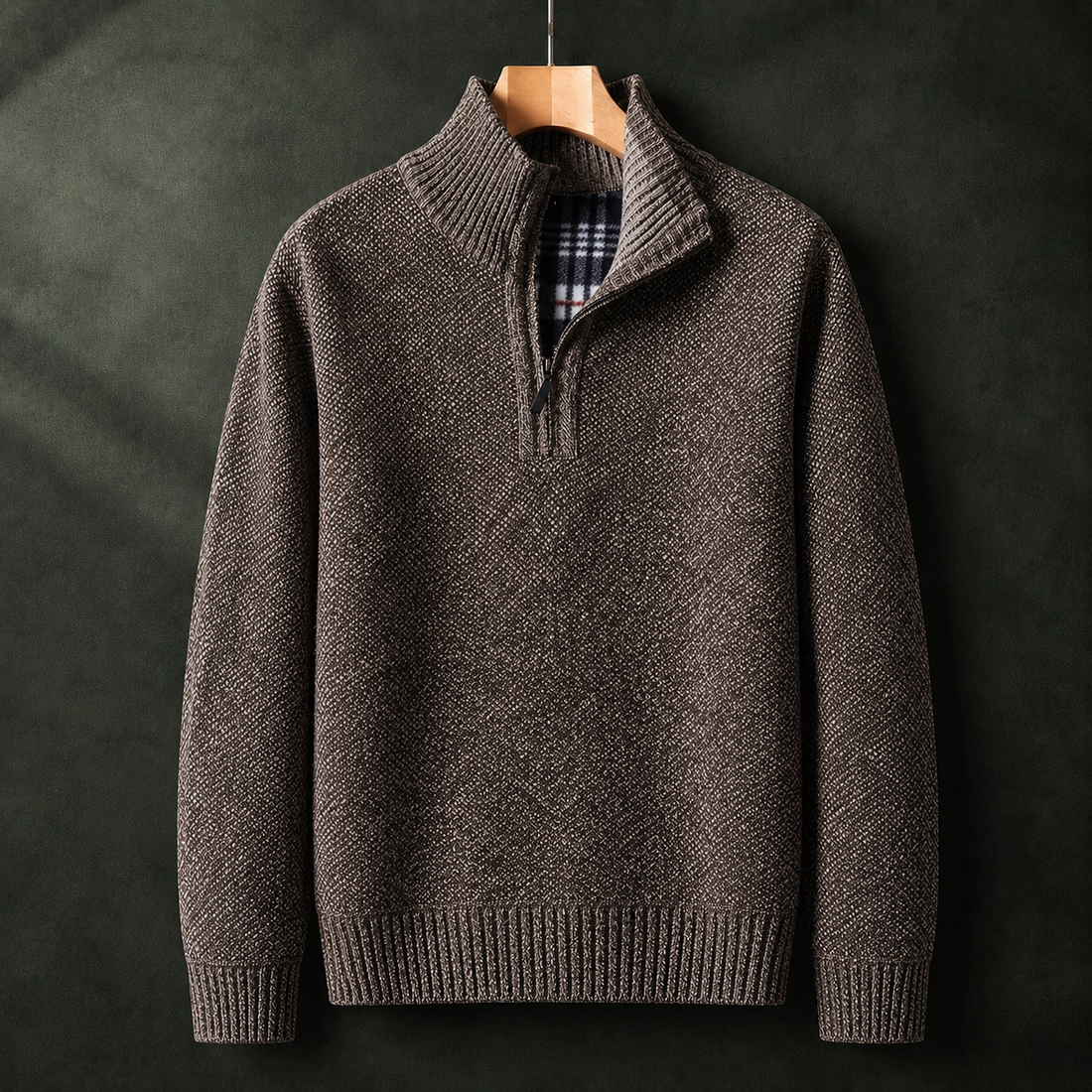 Ambrose Quarter-Zip Sweater - Brown