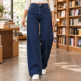 Leila Wide Leg Jeans - Dark Blue