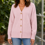 Brigitte Heart Button Sweater - Pink