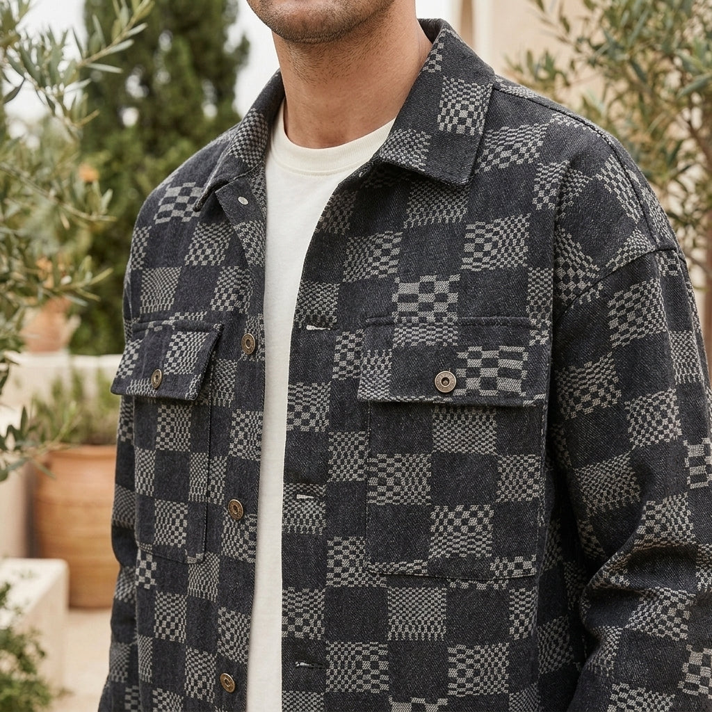 Sterling Patchwork Jacket - Lead Product Detail