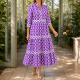 Ophelia Tiered Midi Dress - Purple