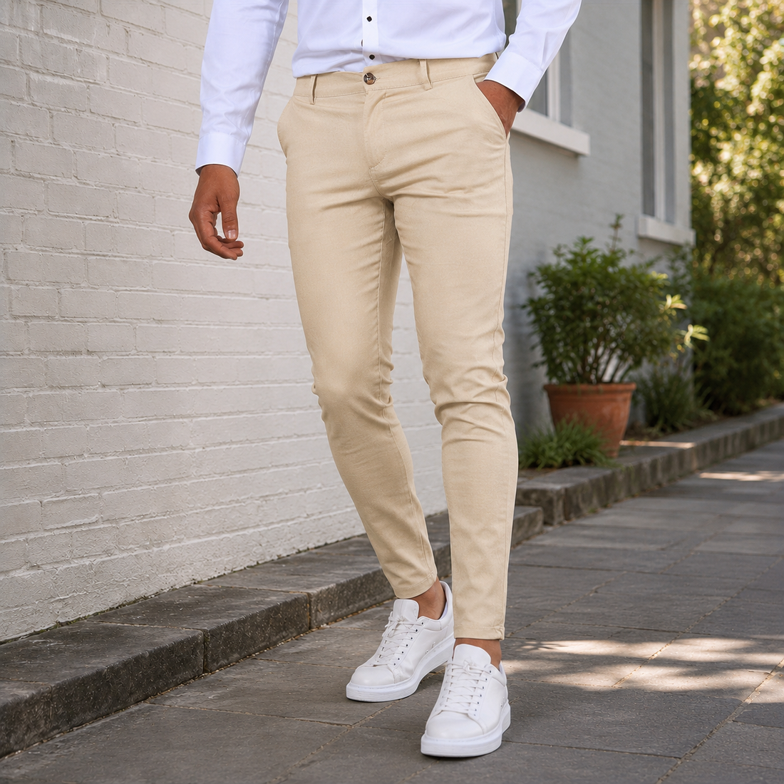 Carter Slim Pants - Beige
