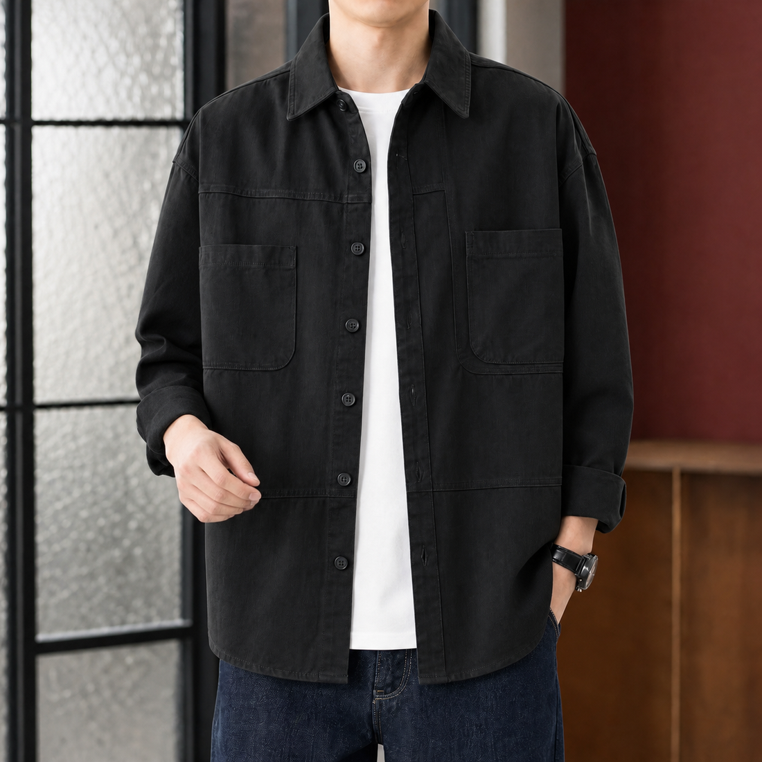 Douglas Utility Overshirt - Black