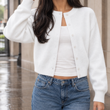 Paula Relaxed Cardigan - White