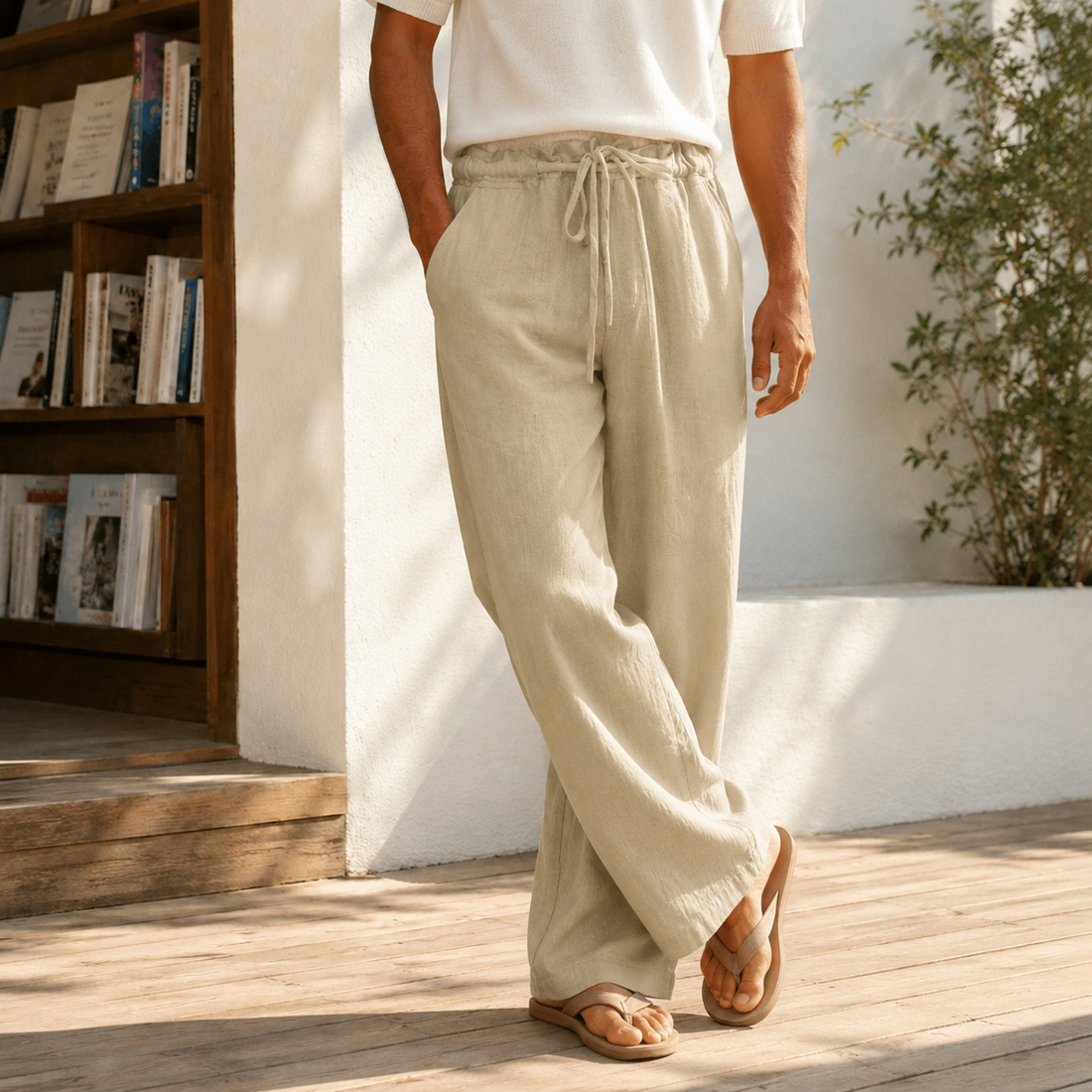 Ulric Wide-Leg Pants - Khaki