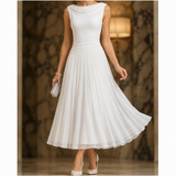 Calla Cowl Midi Dress - White