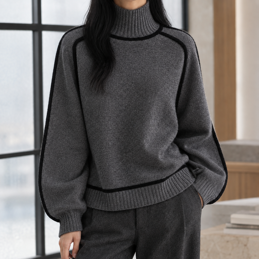 Keira Turtleneck Sweater - Gray