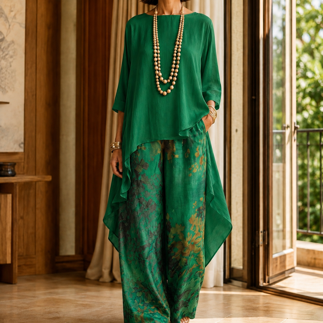 Cerys Asymmetric Set - Green