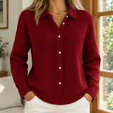 Sabina-Skye Collared Sweater - Red