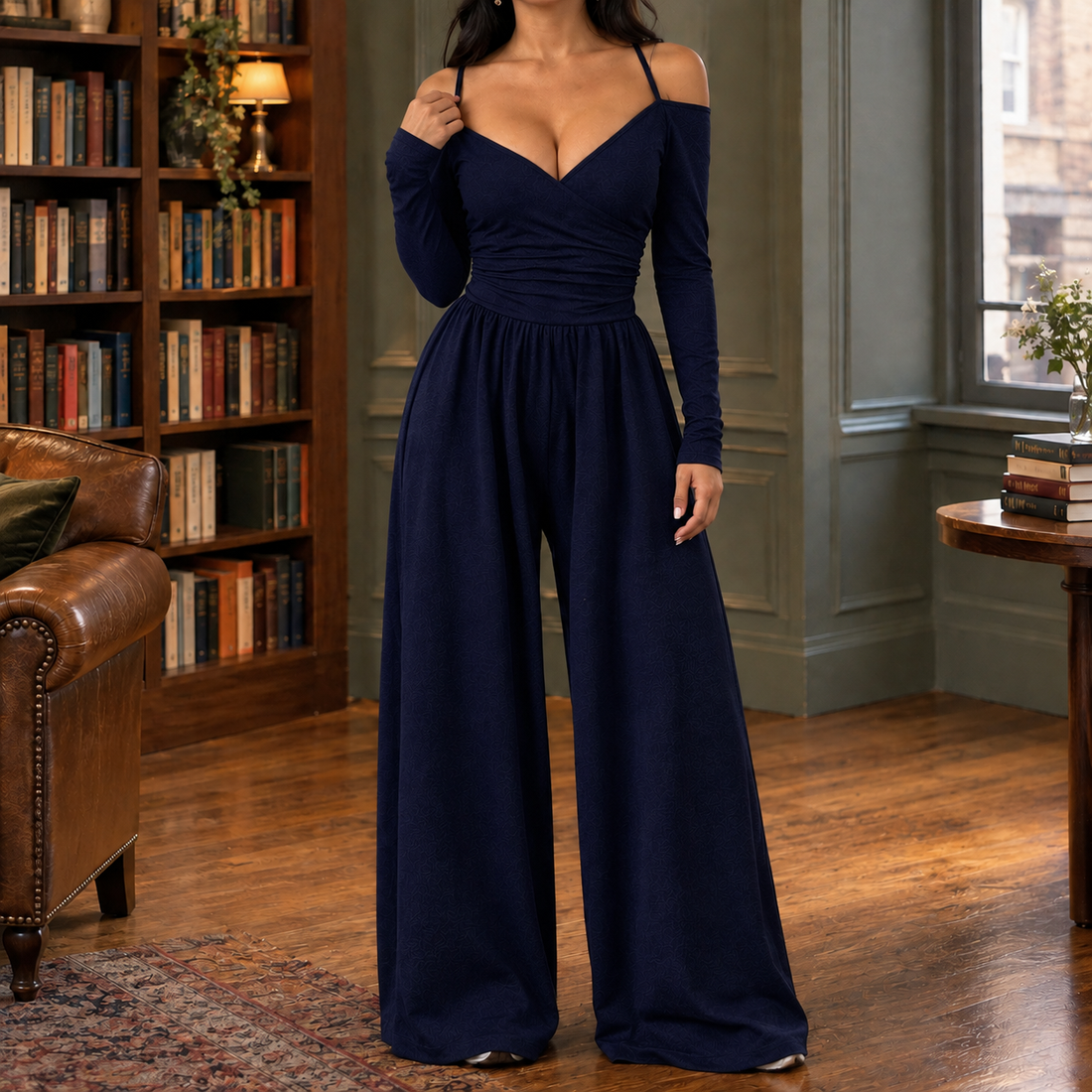 Mallory-Rae Wide-Leg Jumpsuit - Navy Blue