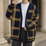 Ardan Plaid Cardigan - Black Yellow