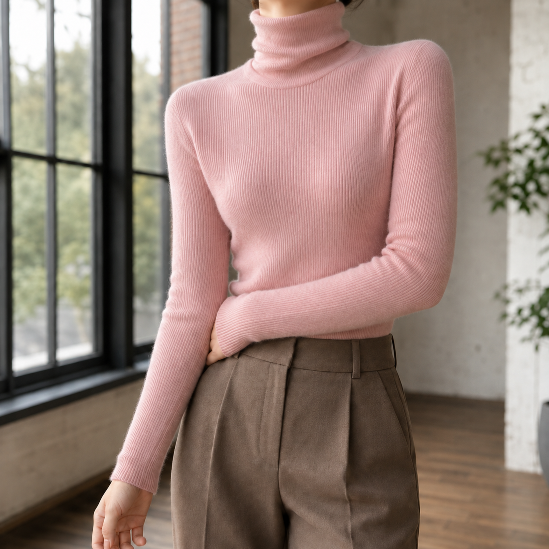 Genevieve-Rose Cashmere Sweater - Pink