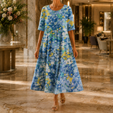 Luna A-Line Dress - Cornflower Blue