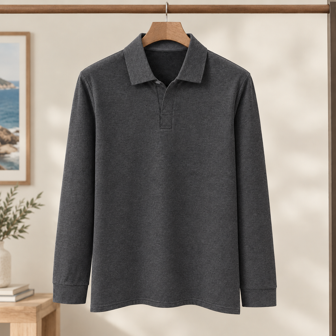 Fintan Collared Polo - Dark Gray