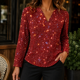 Livia V Neck Top - Red